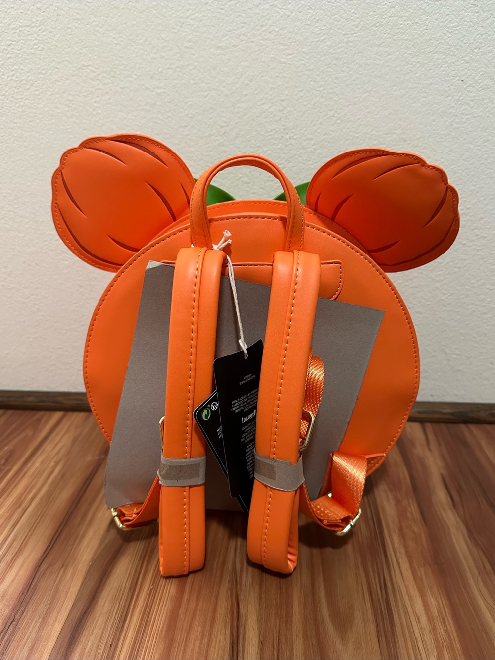 NWT Loungefly Disney Halloween Pumpkin Minnie Mouse Backpack - Orange & Green - Picture 4 of 4